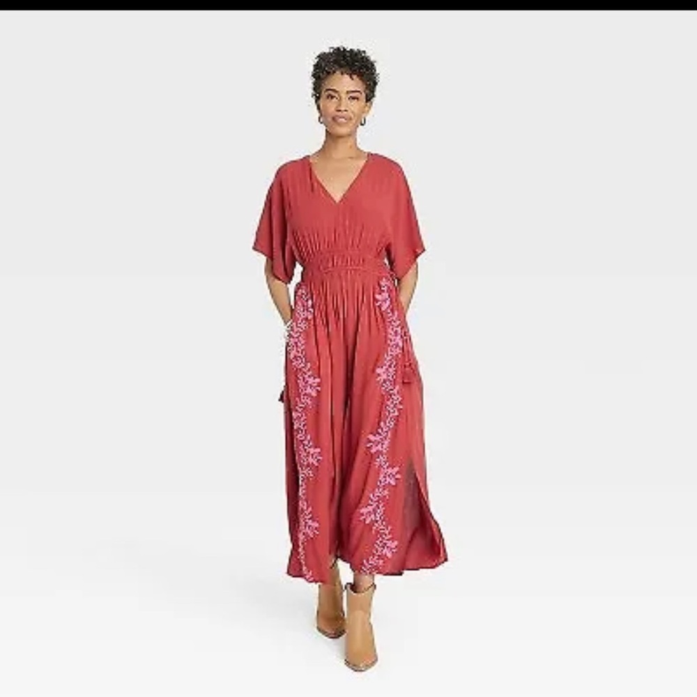COPY - Knox Rose | Dresses | Flutter Short Sleeve Embroidered Kaftan ...